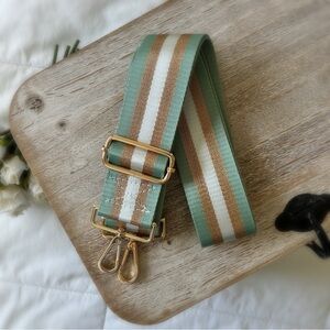 Wide Mint Canvas Web Stripe Strap Replacement